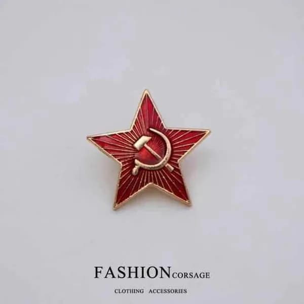 Значок на грудь в советском ретро-стиле, эмблема со звездой и колосьями, декоративная булавка из сплава с эмалью, унисекс
