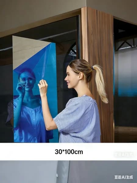 Зеркало настенное 100х30 см прямоугольное без рамы