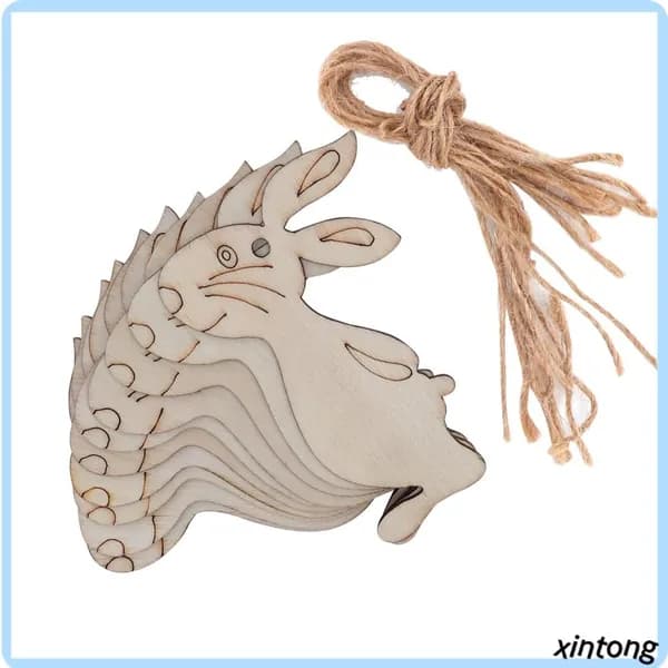 Деревянные зайцы, подвесные ornaments для Пасхи, идеальны для домашнего декора
