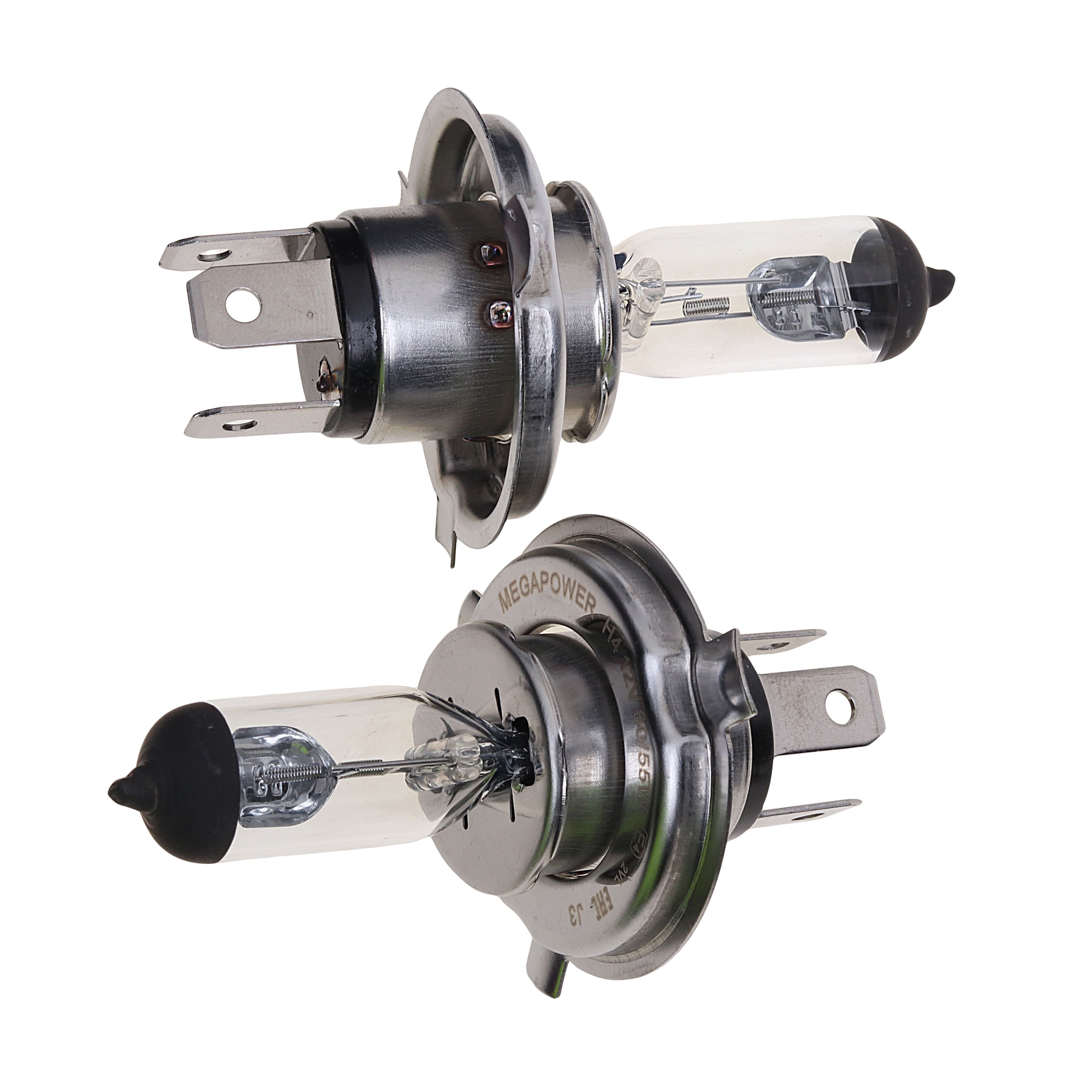 Лампа 12V H4 60/55W P43t бокс Standart 2 шт арт 37033022 MEGAPOWER AUTOMOTIVE