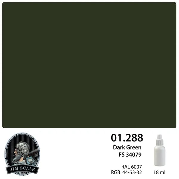 01.288JIM Акриловая краска Dark Green FS 34079 Jim Scale