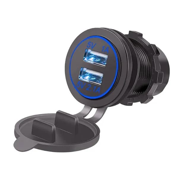 Розетка USB встраиваемая в авто 12V / 24V (DC 5V, 4.2А) 2USB