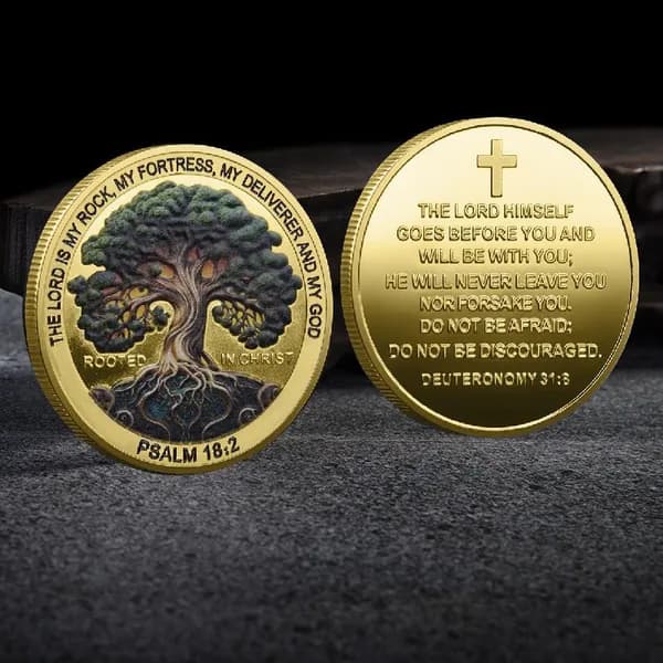 Монета сувенирная двухсторонняя "Rooted in Christ"