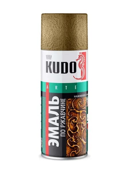 Эмаль по ржавчине молотковая KUDO черно-бронзовая 520 мл. арт. KU-3009