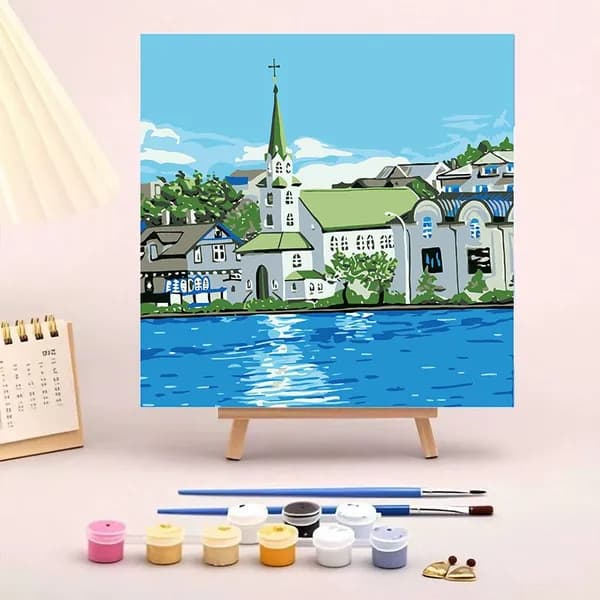 Картина по номерам, 20x20 CM, животные, пейзаж, подарок