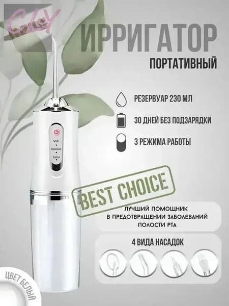 Ирригатор для полости рта / портативный / 4 насадки