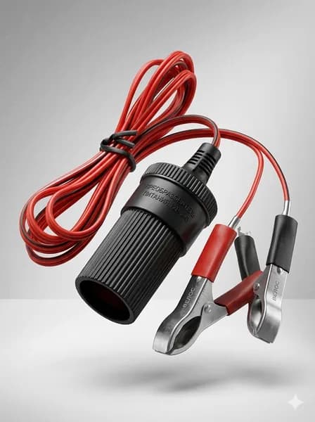 Кабель гнезда адаптера гнезда автомобиля 12V + зажим аккумулятора