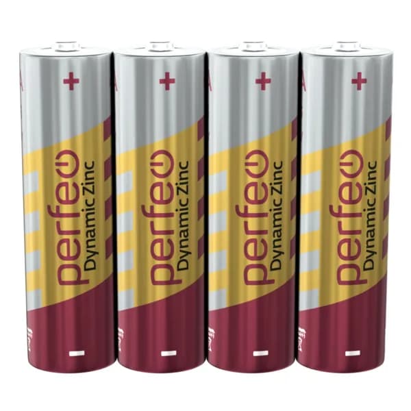 Батарейки Perfeo R6 AA Dynamic Zinc солевые пальчиковые, 4шт в шринке, 1.5V