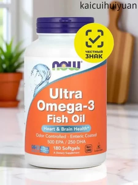 NOW Foods, Ultra Omega-3, рыбий жир с омега-3, 180 капсул