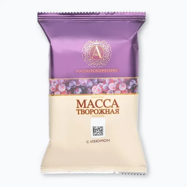 Масса творожная с изюмом 20% 180 г, А.РОСТАГРОКОМПЛЕКС