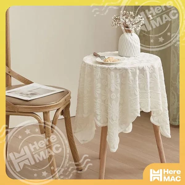 ONE TOY Скатерть 60x60 см полиэфирный шелк круглая водоотталкивающая пропитка бежевый