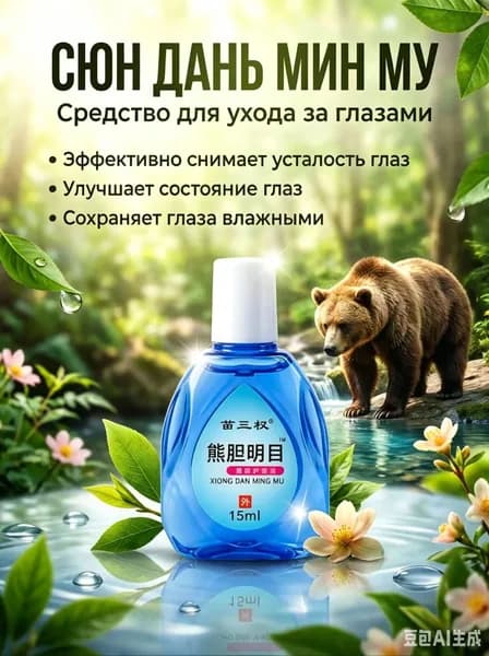 Капли глазные для снятия усталости глаз, натуральный состав, увлажняющие капли для зрения, 15 мл, 1 шт
