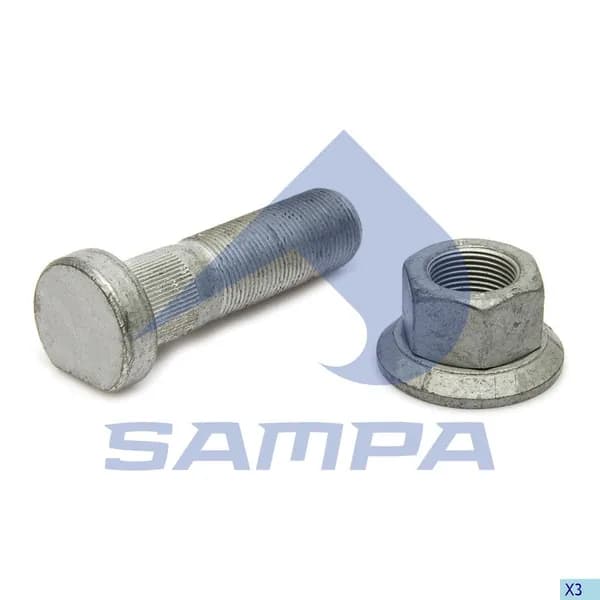 Шпилька колеса М22х1,5х87/78 SAF (к-т с гайкой) 075.624 SAMPA