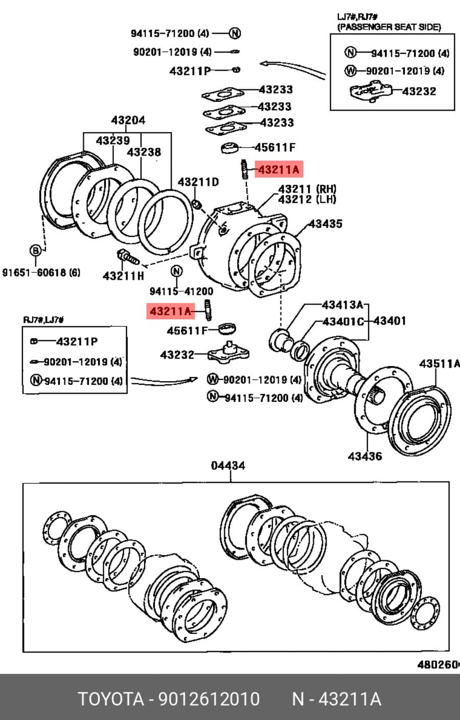 шпилька 90126-12010 toyota (TOYOTA 9012612010)
