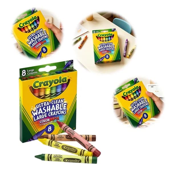 Восковые карандаши Crayola, 24 цвета, увеличенного размера, моющиеся