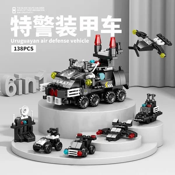 Конструктор совместимый с Lego Динозавр-робот 6 в 1, военная серия, развивающая модель для сборки, новинка, подарок для мальчиков