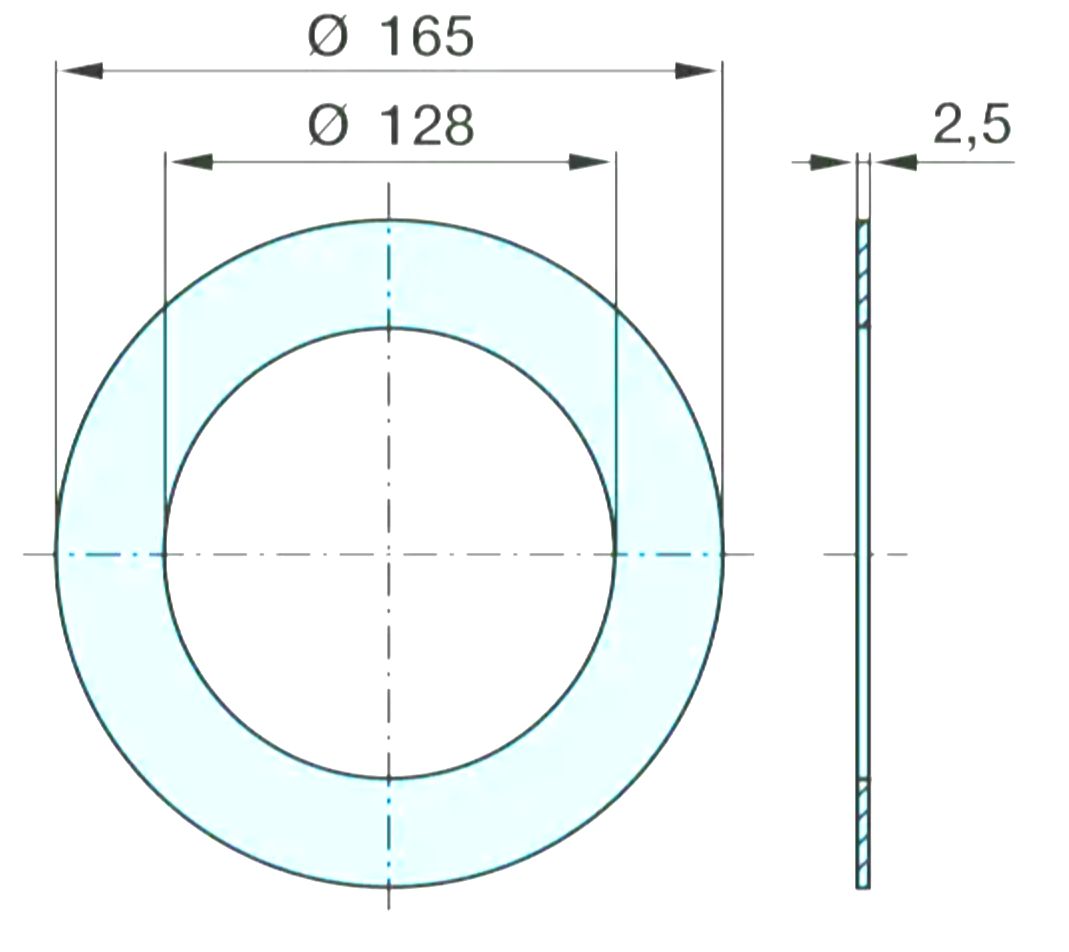 кольцо пластиковое 128x165x2.5 BPW