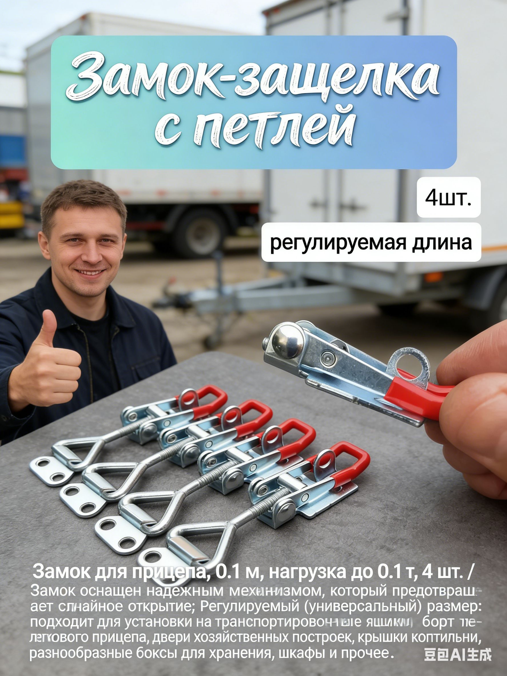 Запчасти для прицепа, 0.1 м, нагрузка до 100 т, 4 шт.