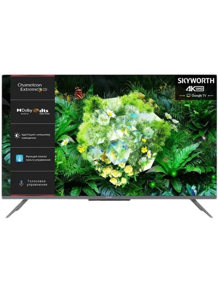 Skyworth Телевизор 43G66G 60 Гц, HDR, Google TV, Wi-Fi 43″ 4K UHD, серый, черный