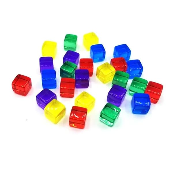 Акриловые кубики для настольных игр, 200 шт., Прозрачный смешанный co