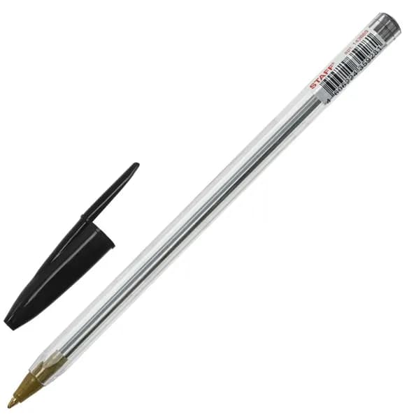 Ручка шариковая, ЧЕРНАЯ, линия письма 0,5 мм // STAFF "Basic Budget BP-04"