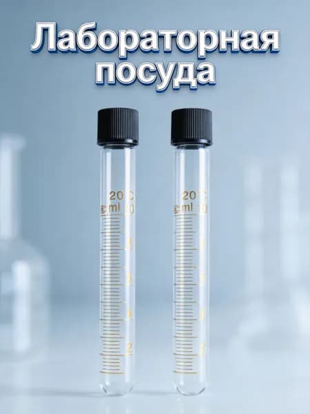 Прозрачные стеклянные пробирки с резьбой для измерений, набор из 2 шт по 10 мл