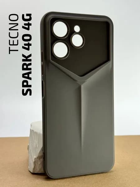 Чехол силиконовый на Tecno Spark 40 4G / Чехол на Техно Спарк 40 4Джи противоударный, с защитой камеры, серый