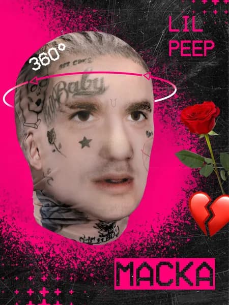 Карнавальная тканевая маска НА ЛИЦО LiL PEEP Лил Пип