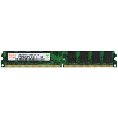 Hynix Оперативная память 2 ГБ DDR2 800 МГц DIMM CL6 для компьютера низкий профиль DDR2, 800 МГц, 1 x 2 ГБ (hymp125u64cp8-s6)