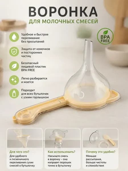 Воронка кухонная с ситом и ручкой набор для кухни котик