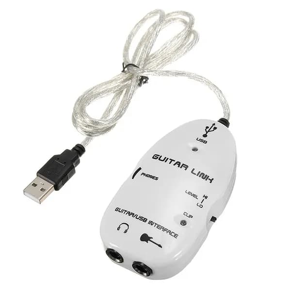 Адаптер USB для гитары 6,3 мм джек, кабель для записи "Guitar Link" / для ПК, воспроизведение и эффекты.