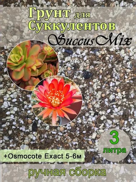 Грунт для кактусов и суккулентов SuccusMix, 3 литра