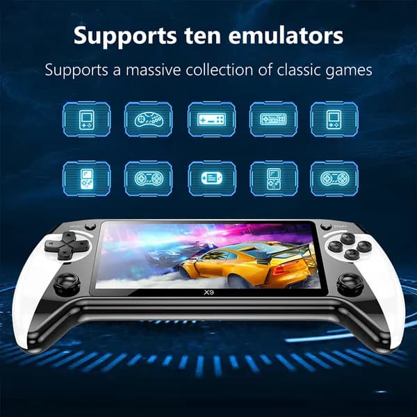 Портативная игровая консоль X9 с 5,5-дюймовым дисплеем и эмуляторами GBA, NES, SNES, Sega MD