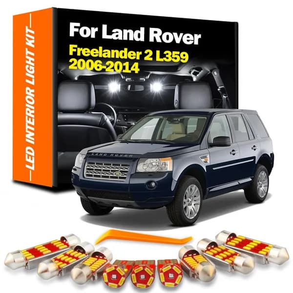 Лампа автомобильная арт. Внутренний светодиодный светильник для Land Rover Freelander 2 L359 2006-2014, 8 шт., комплект ламп для чтения купольной карты Canbus