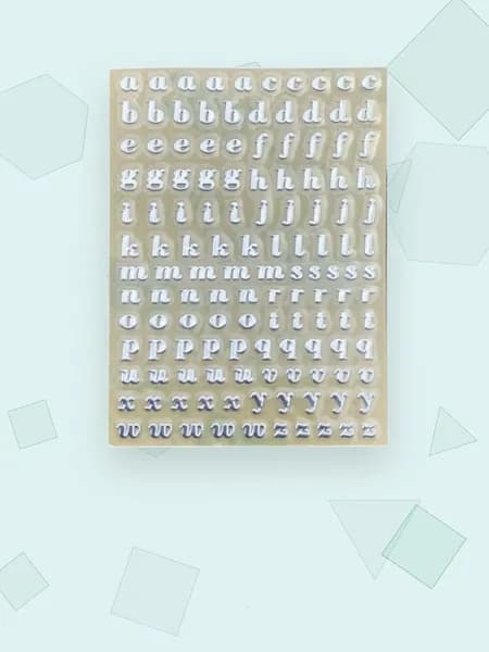 Наклейки металлизированные с блестками, буквы A-Z, - 4