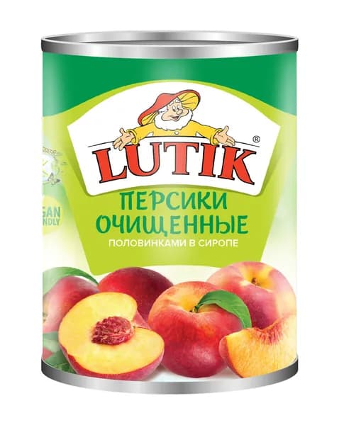 Персики Lutik половинки очищенные в сиропе 425 мл x 3 упаковки