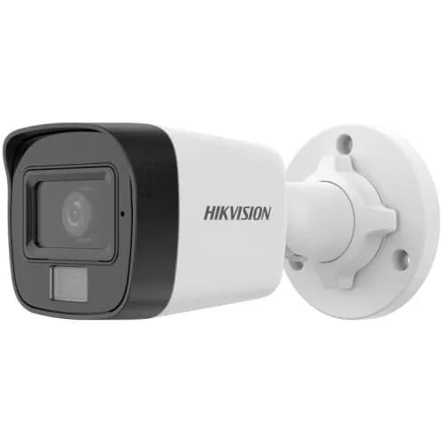 HIKVISION DS-2CD1021G2-LIUF 2 Мпикс, объектив 4 мм, H265+, ночное видение 20 м, гибридная подсветка, слот для SD-карты, встроенный микрофон, PoE, IP-камера цилиндрической формы