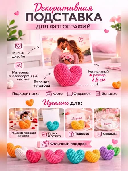 Держатели для фото, заметок/ ценникодержатель/ зажим для карточки нумерации свадебных столов 2шт