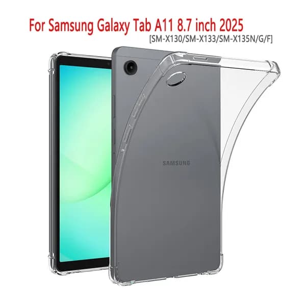 Корпус для Samsung Galaxy Tab A11 8.7 дюймовый 2025 (SM-X130/X133/X135N) таблетки защитной оболочки прозрачной TPU против падения подушки безопасности мягкой крышки