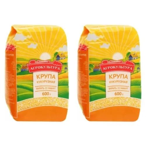 Агрокультура Крупа кукурузная, 600 г, 2шт