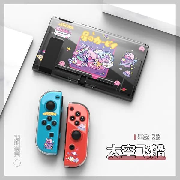 Прозрачный жесткий чехол для OLED, сумка хранения Mario, прозрачная основа Switch
