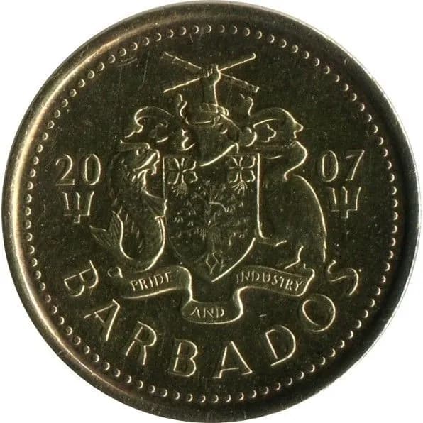 5 центов, 2007 год. (магнетик). Барбадос