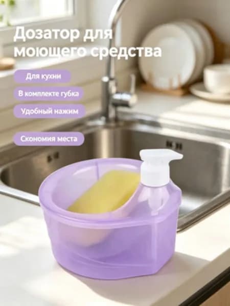 Дозатор для жидкого мыла механический 300 мл, 1 шт