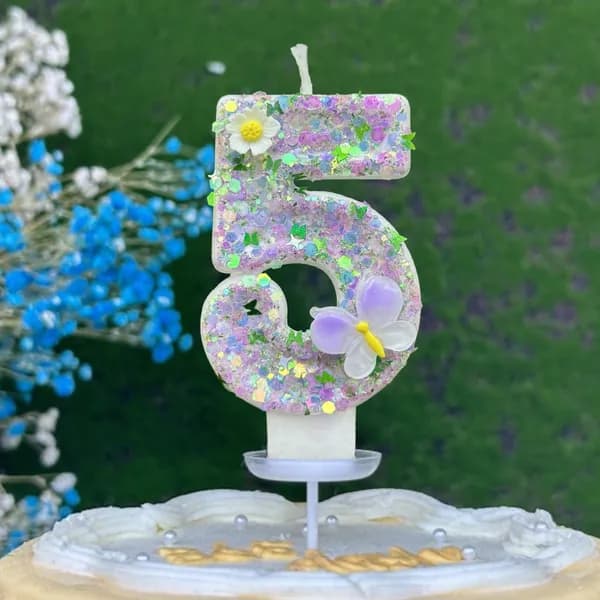 Свечи для торта цифра 5 "Без отдушки", 7 см х 4 см, 1 шт