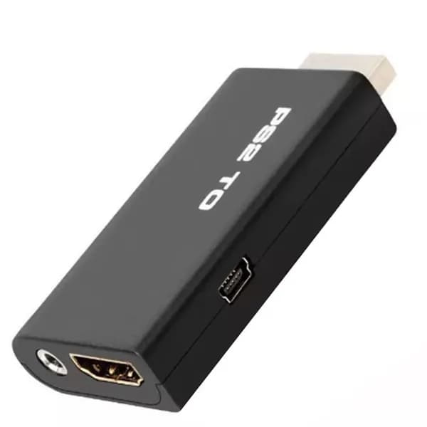 Адаптер PS2 в HDMI: Full 1080p, поддержка 480i/480p/576i, аудиовыход 3.5 мм