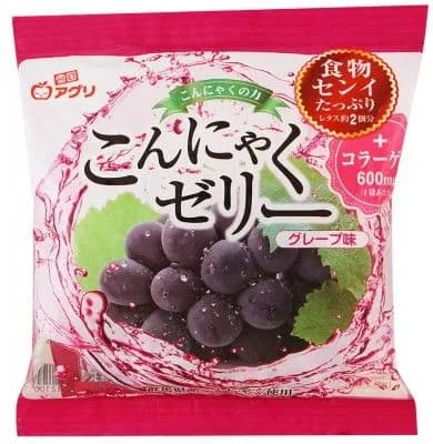 Yukiguni Aguri Желе из конняку со вкусом винограда, 108 гр