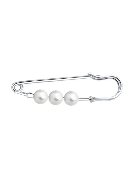 Diamant, Брошь из серебра с синтетическим жемчугом, 94-140-00046-1, булавки, 925 проба