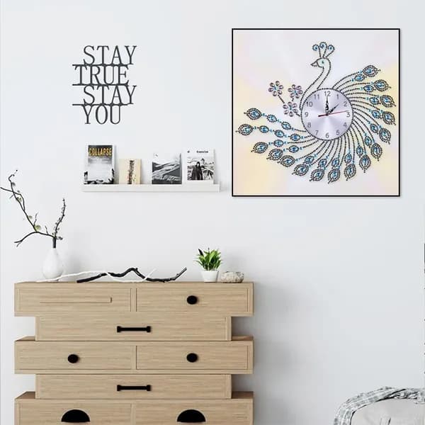 DIY-часы-мозаика из кристаллов для стен, 35 35 см