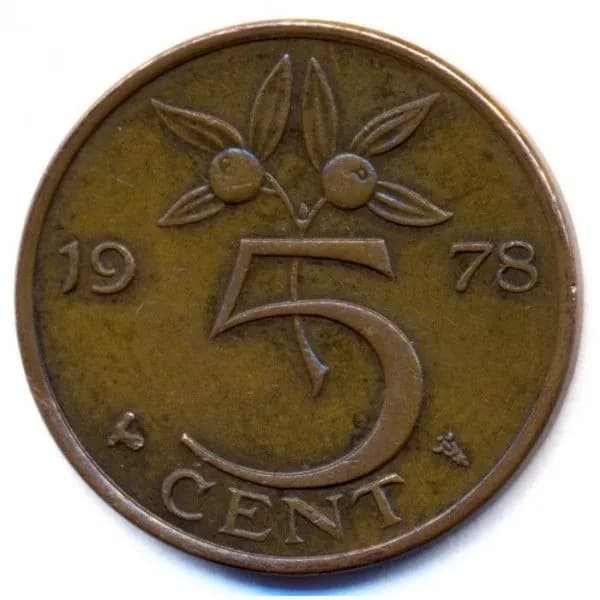 5 центов, 1978 год. Нидерланды