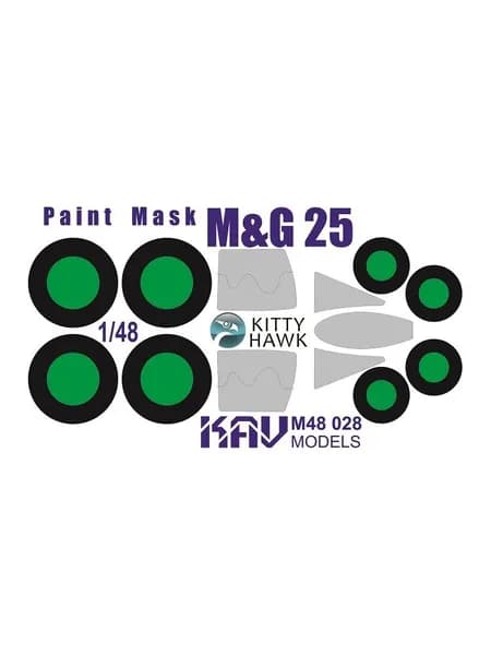 Окрасочная маска на M&G-25 (Kitty Hawk/Zimi) все модификации KAV M48 028